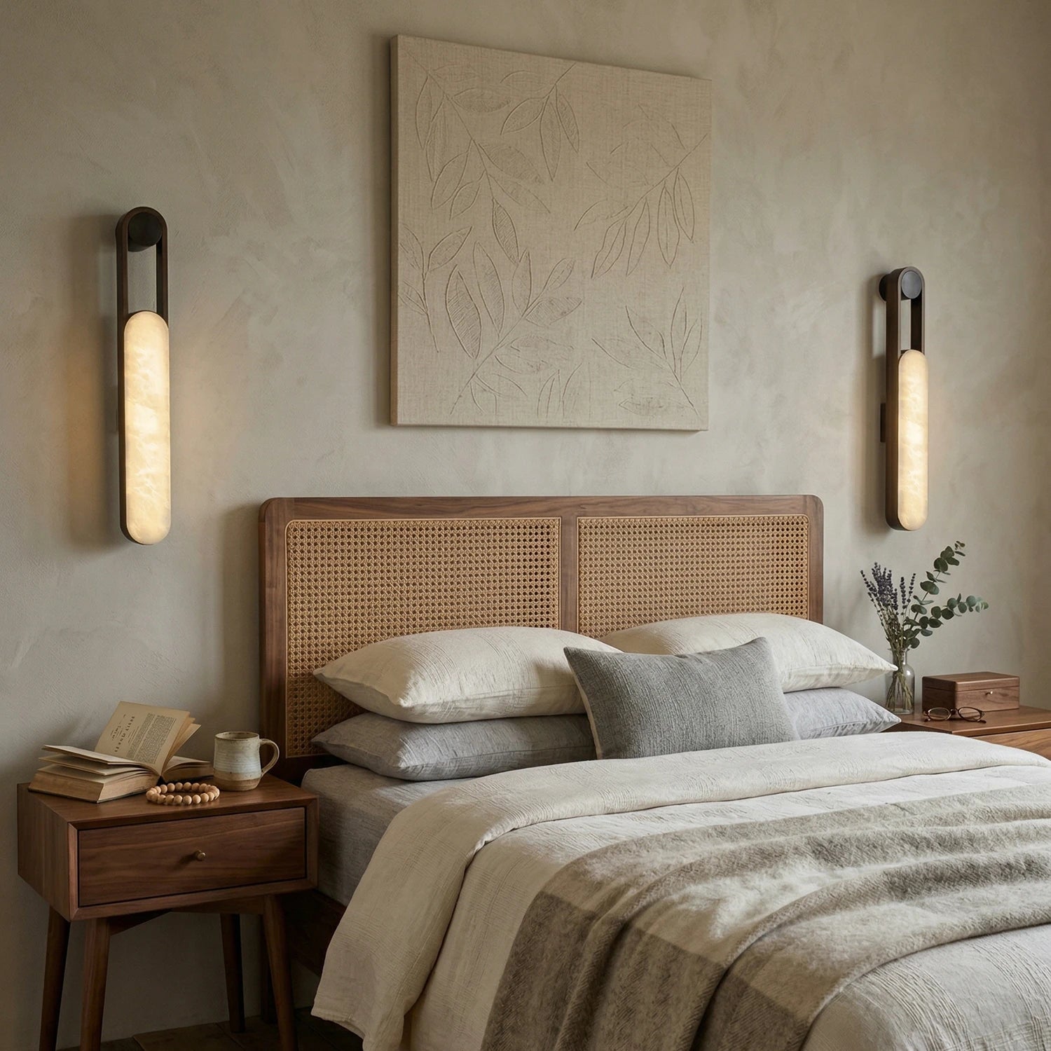 Orven Ring Handle Alabaster Wall Light