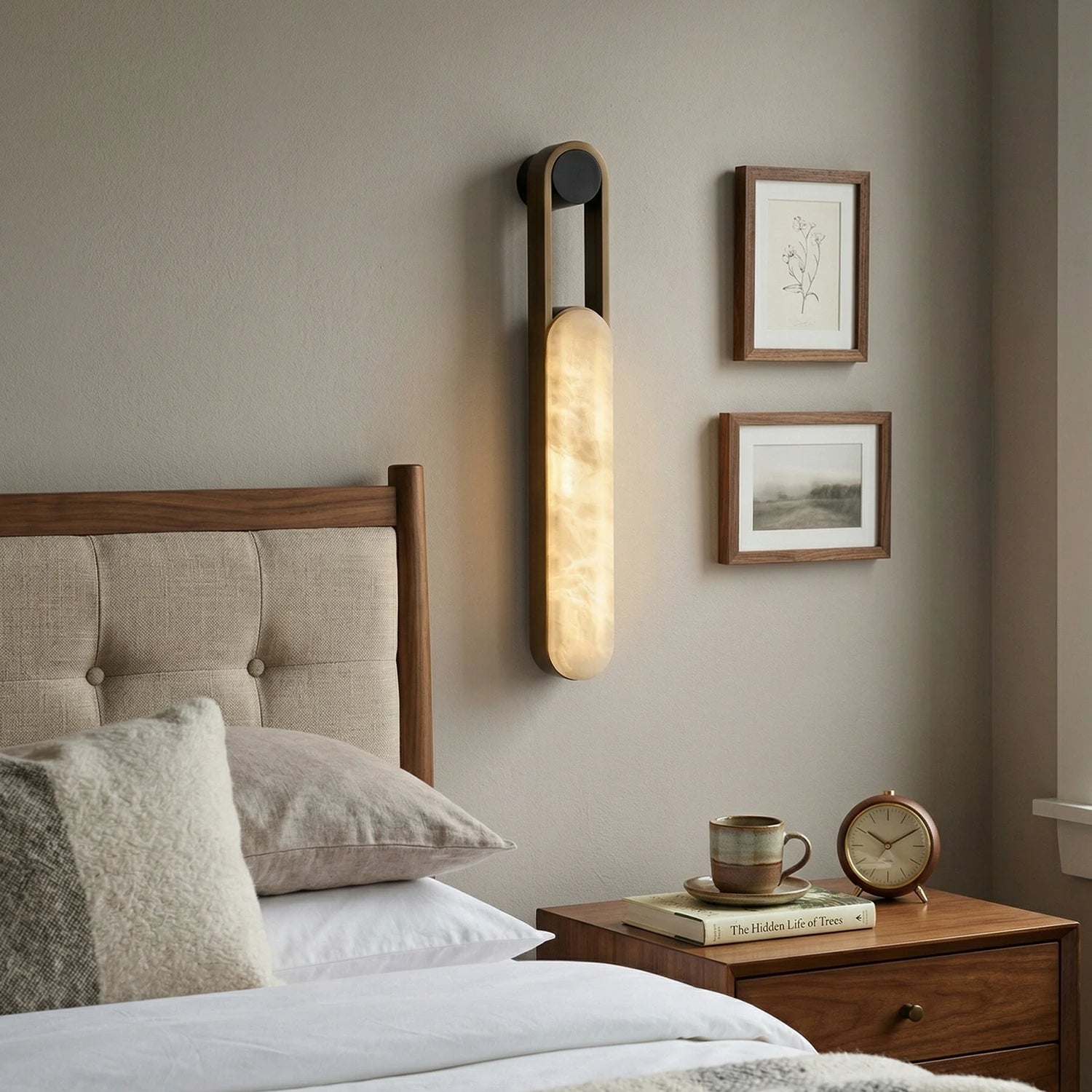 Orven Ring Handle Alabaster Wall Light