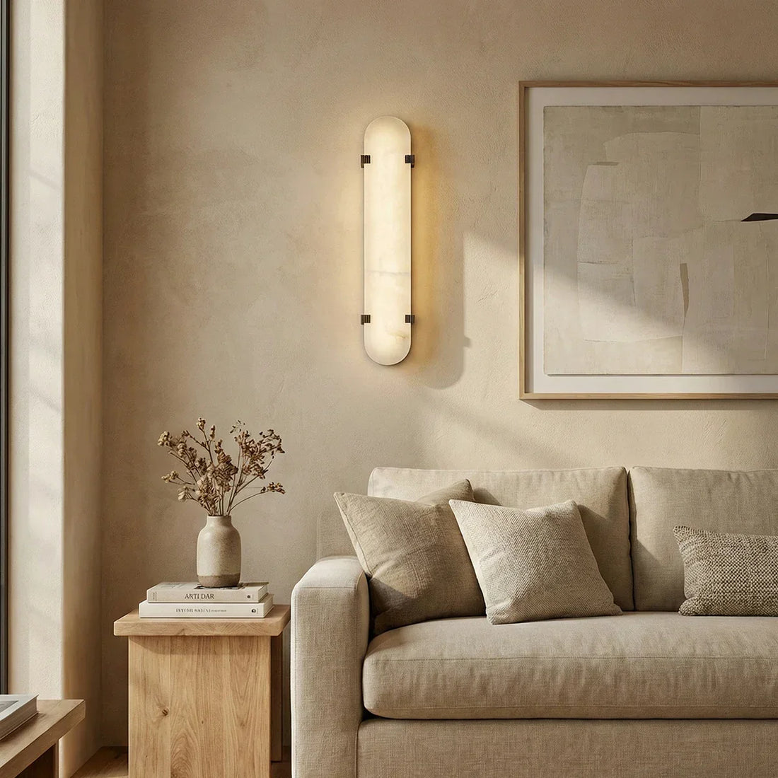 Ovelle Alabaster Halo Wall Sconce