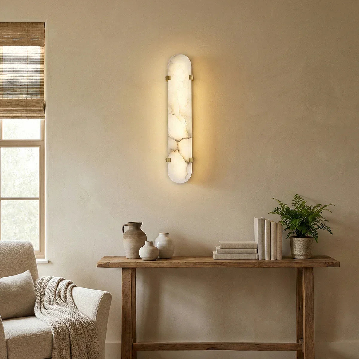 Ovelle Alabaster Halo Wall Sconce