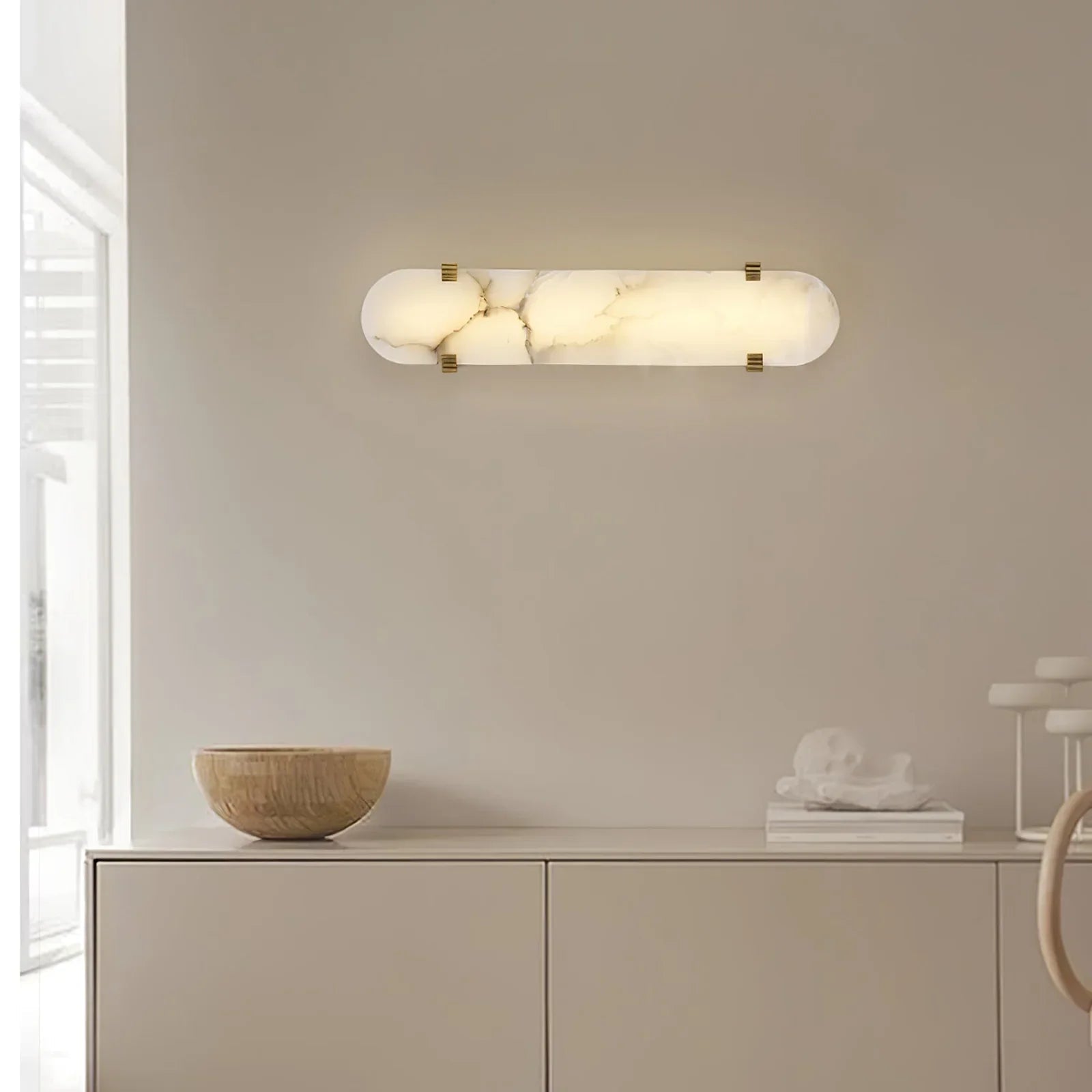 Ovelle Alabaster Halo Wall Sconce