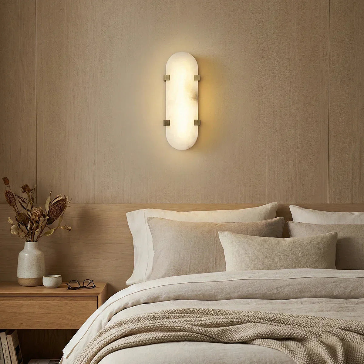 Ovelle Alabaster Halo Wall Sconce
