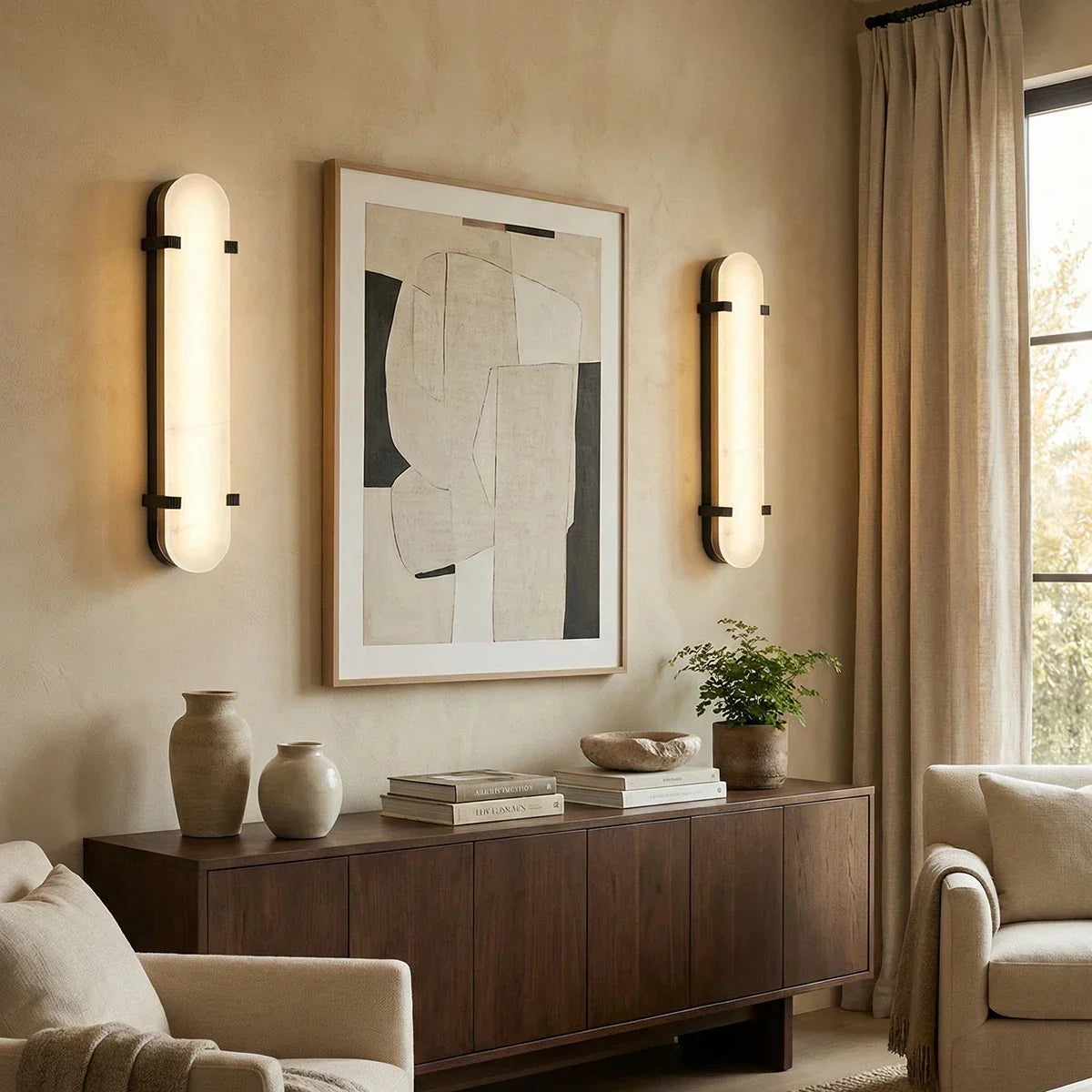 Ovelle Alabaster Halo Wall Sconce