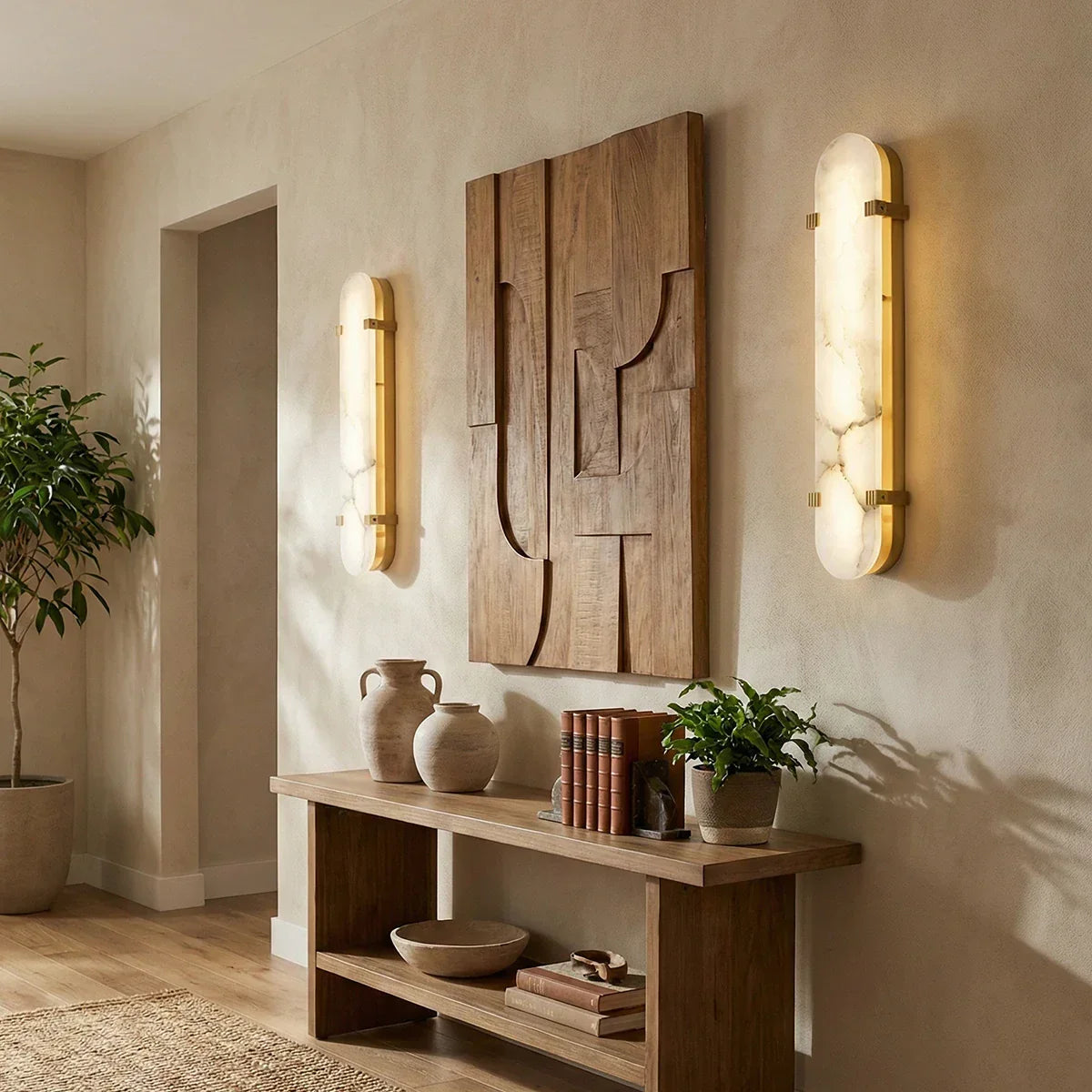 Ovelle Alabaster Halo Wall Sconce