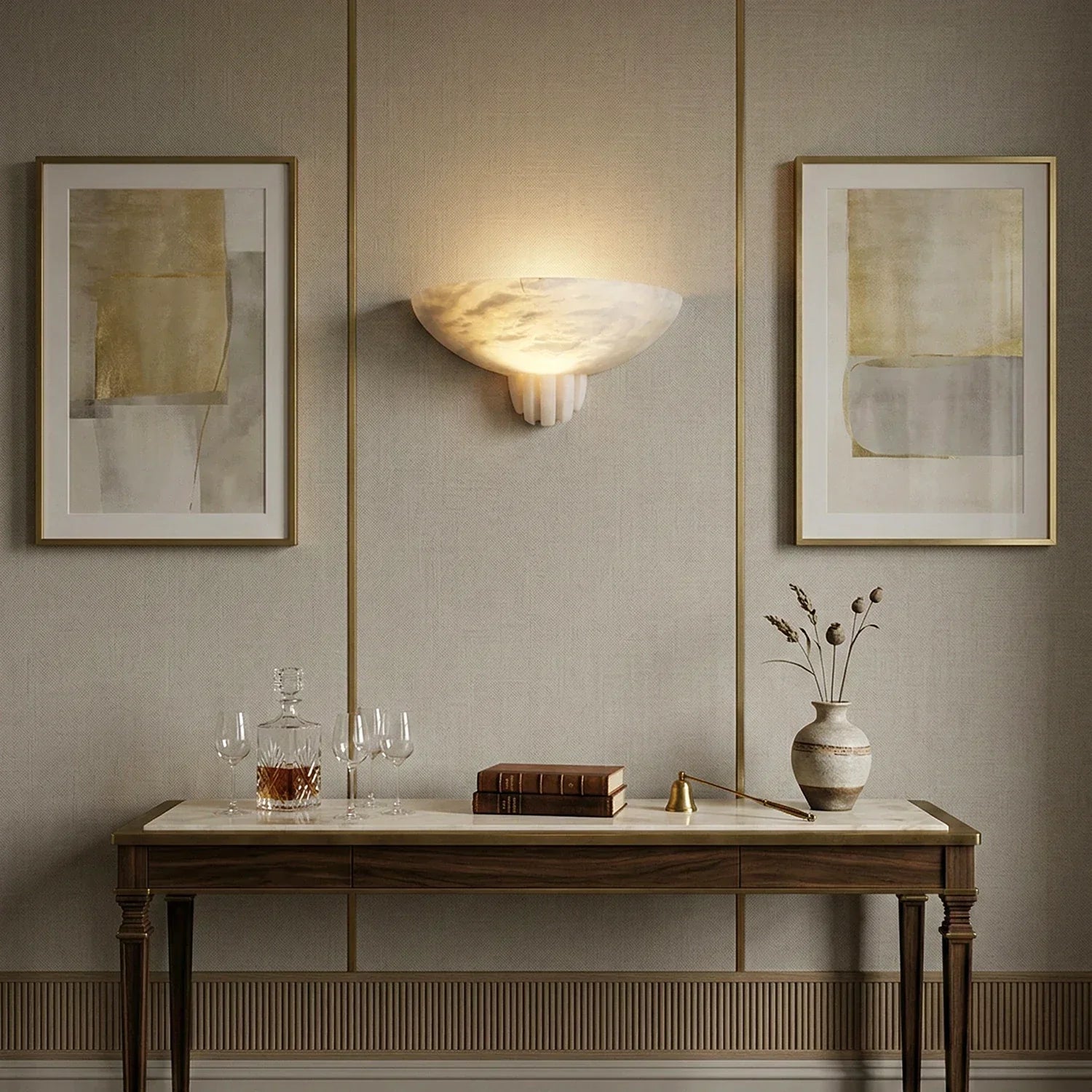 Rare Alabaster Wall Sconce