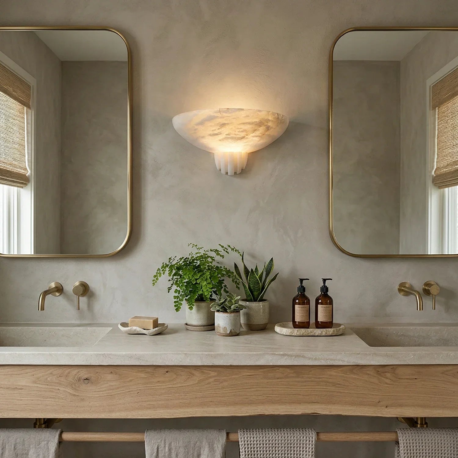 Rare Alabaster Wall Sconce