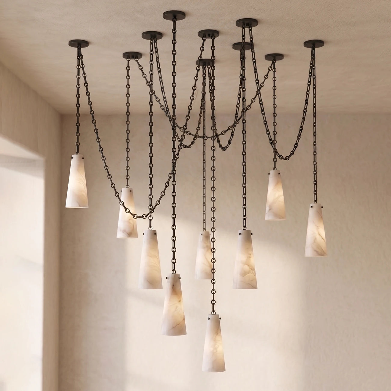 Romilly Alabaster Chain Chandelier