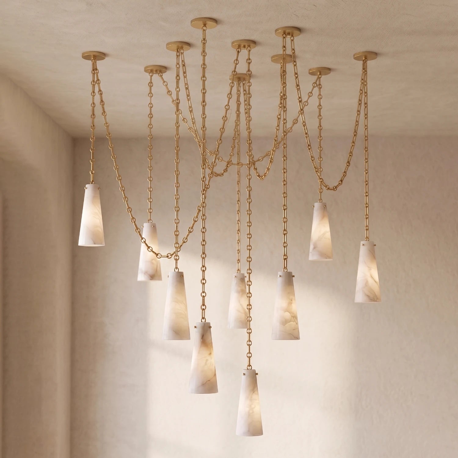 Romilly Alabaster Chain Chandelier