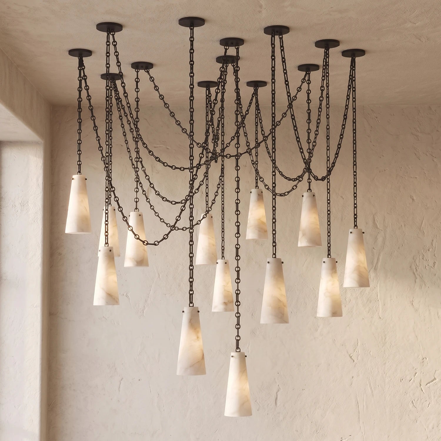Romilly Alabaster Chain Chandelier