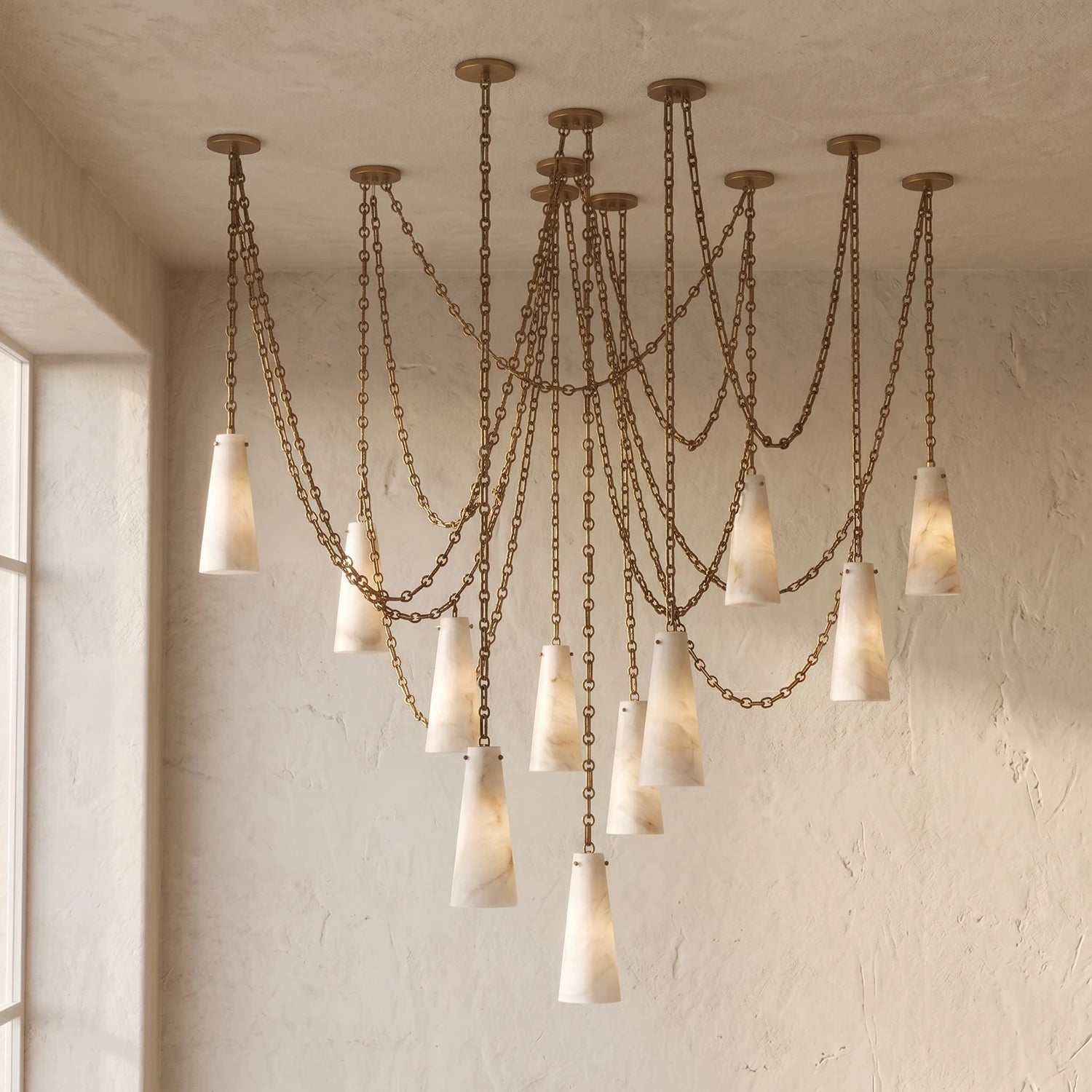 Romilly Alabaster Chain Chandelier