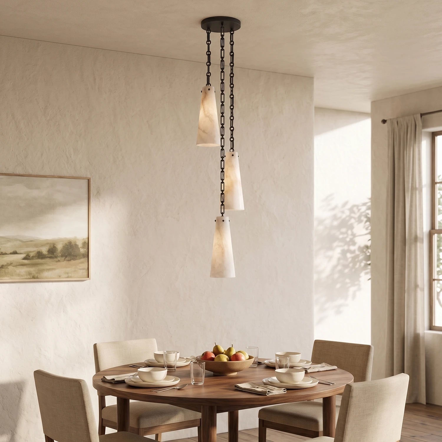 Romilly Alabaster Chain Chandelier