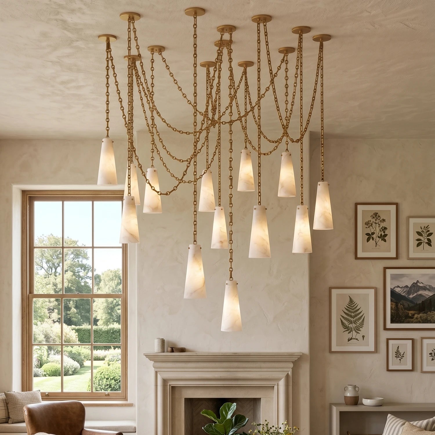 Romilly Alabaster Chain Chandelier