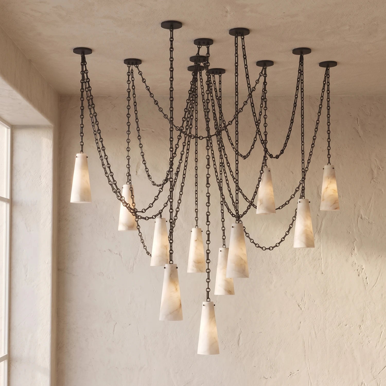Romilly Alabaster Chain Chandelier