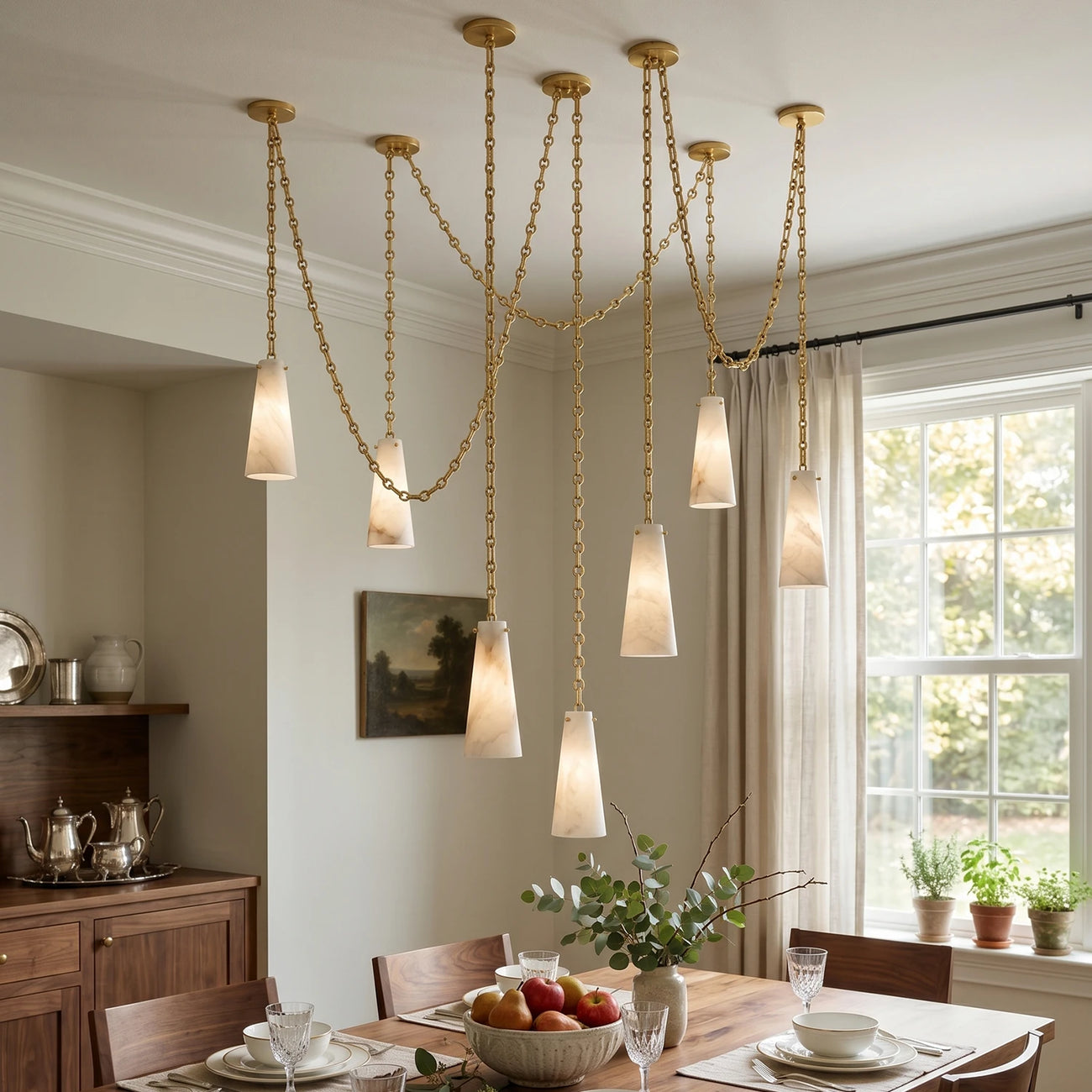 Romilly Alabaster Chain Chandelier