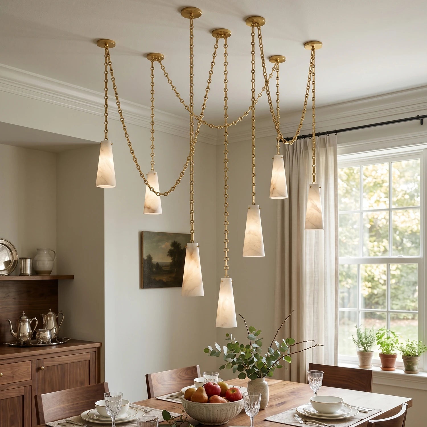Romilly Alabaster Chain Chandelier