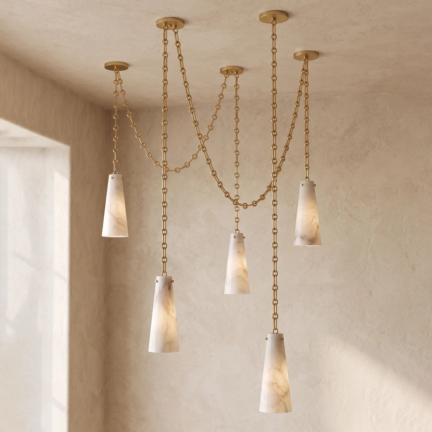 Romilly Alabaster Chain Chandelier