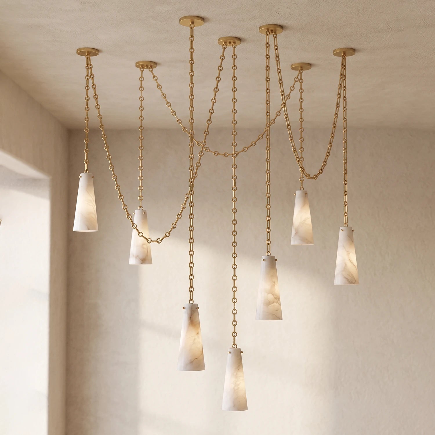Romilly Alabaster Chain Chandelier