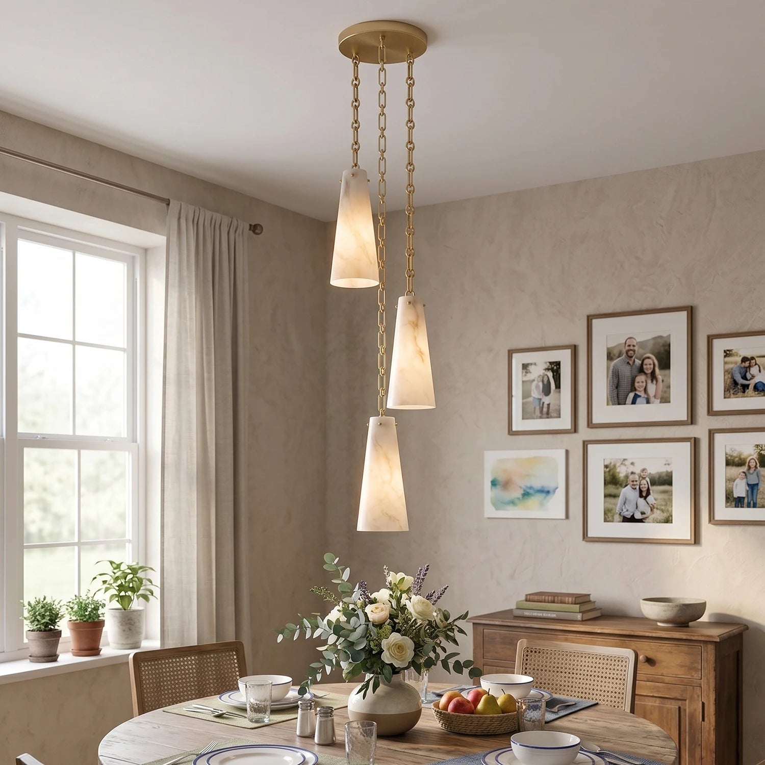 Romilly Alabaster Chain Chandelier