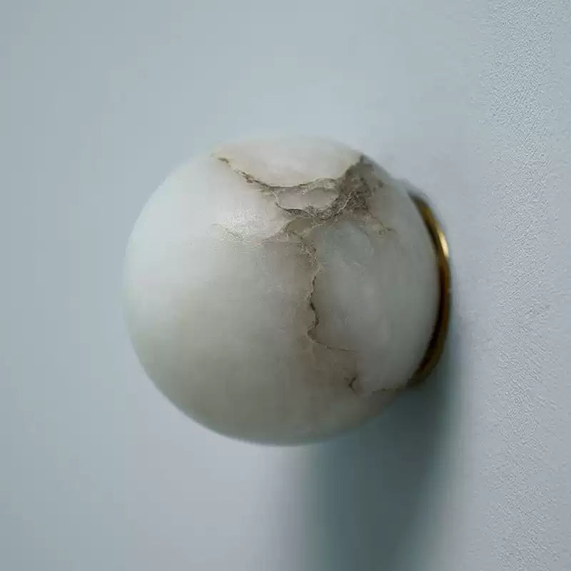 Round Alabaster Wall Sconce