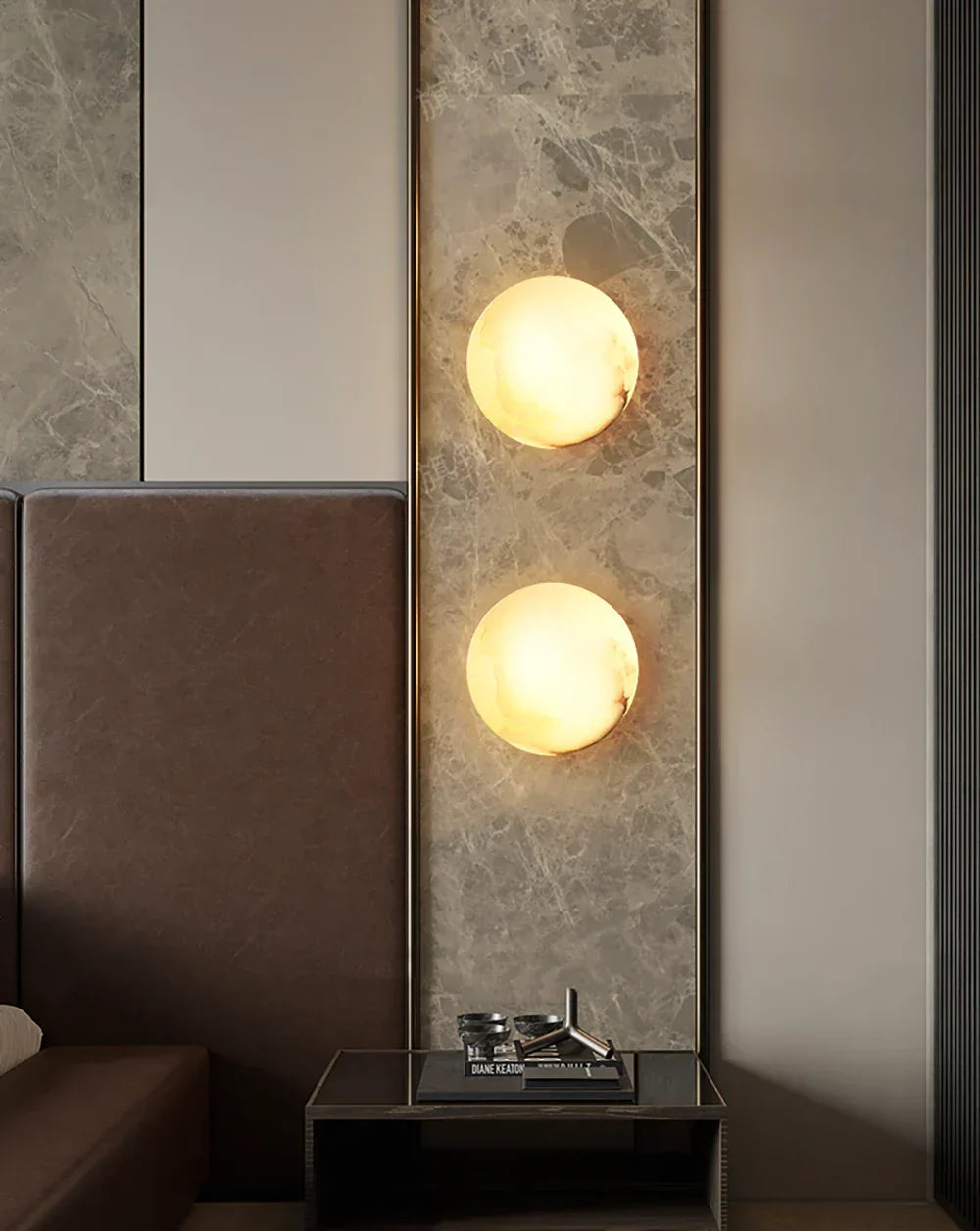 Round Alabaster Wall Sconce