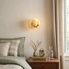 Round Alabaster Wall Sconce