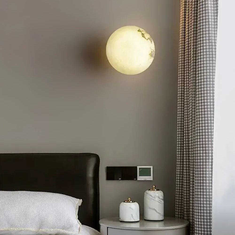 Round Alabaster Wall Sconce