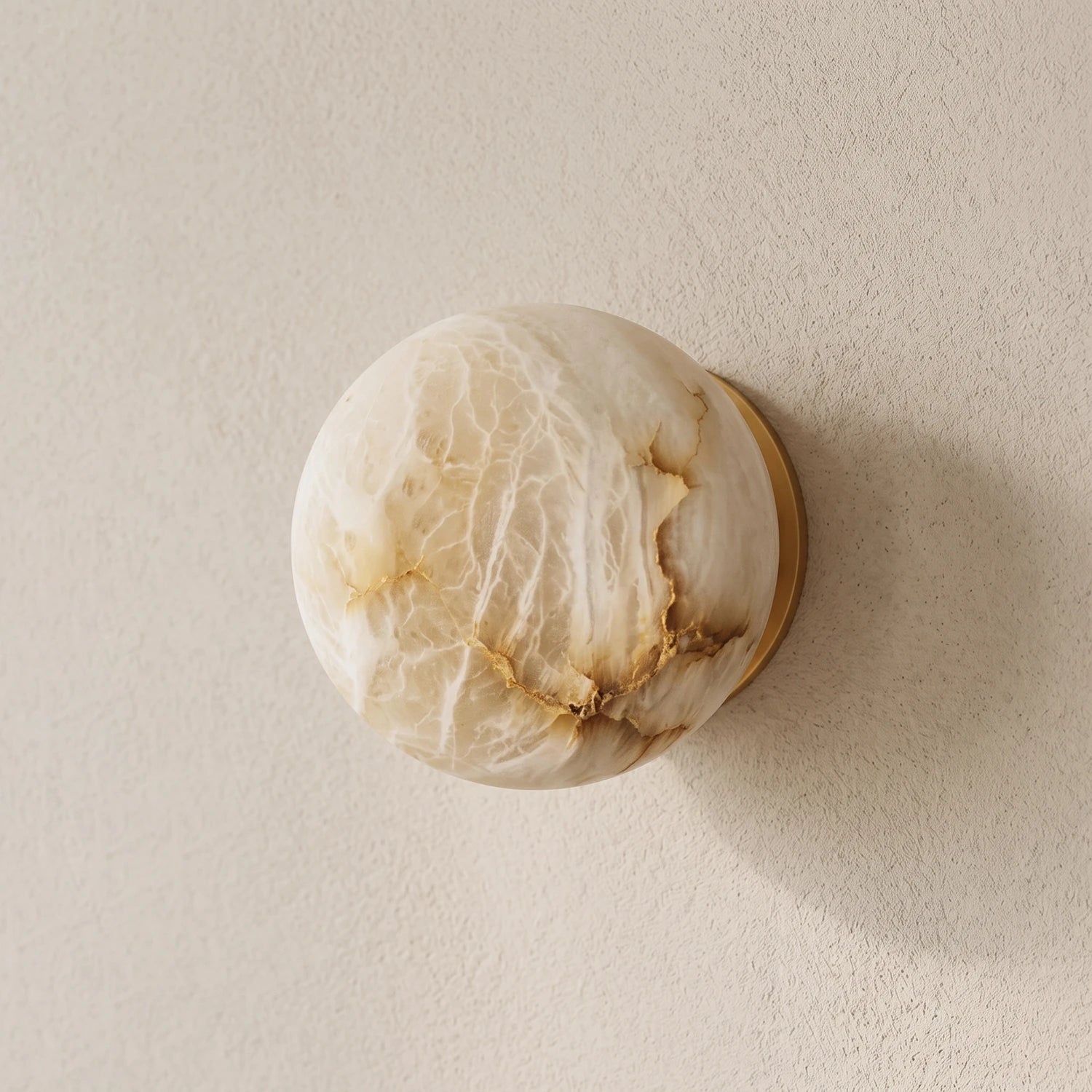 Round Alabaster Wall Sconce