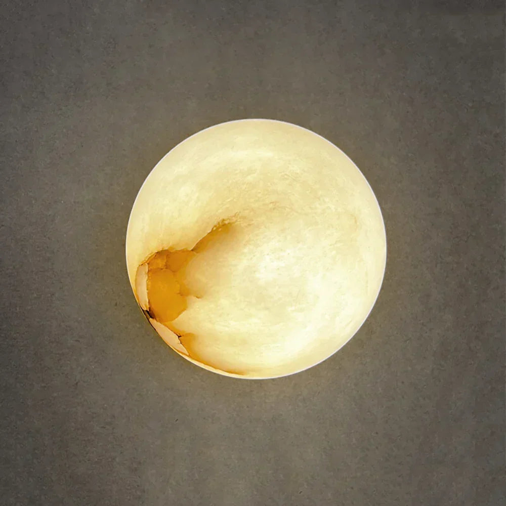 Round Alabaster Wall Sconce