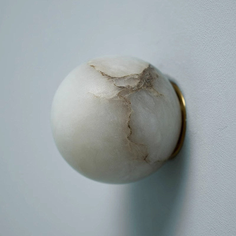 Round Alabaster Wall Sconce