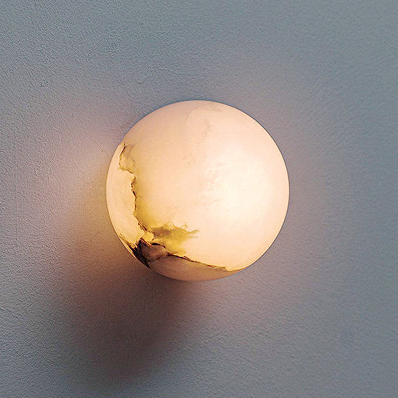 Round Alabaster Wall Sconce
