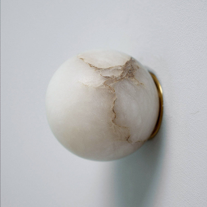 Round Alabaster Wall Sconce