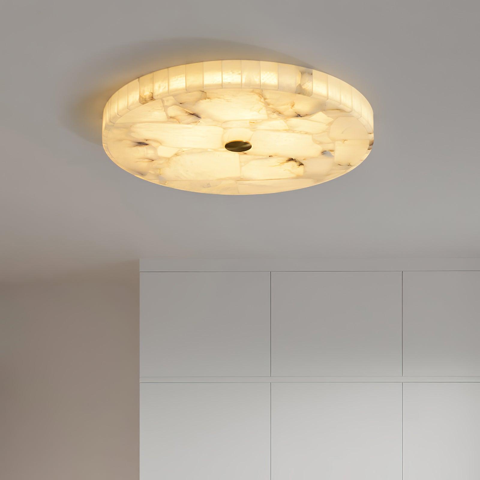 Round Mosaic Alabaster Ceiling Lamp