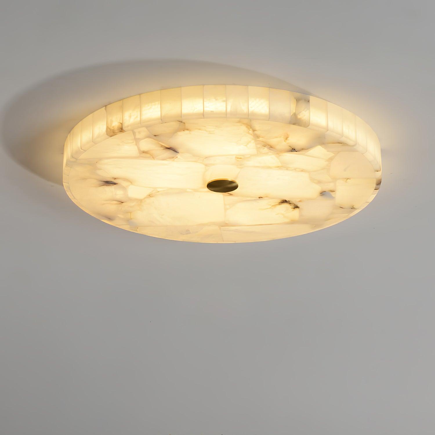 Round Mosaic Alabaster Ceiling Lamp