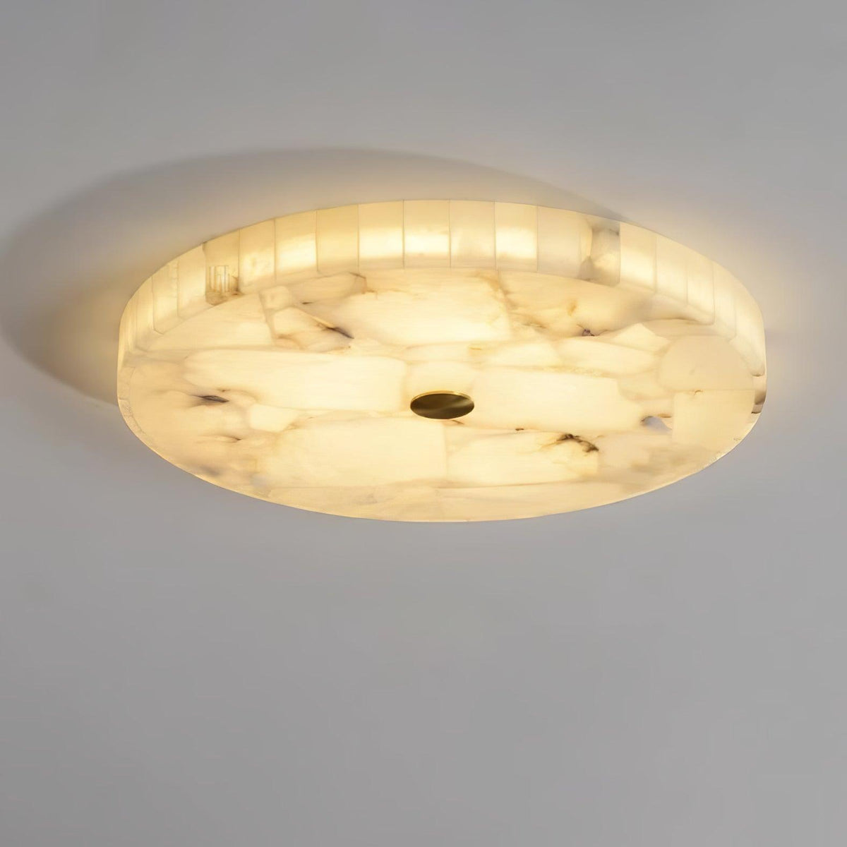 Round Mosaic Alabaster Ceiling Lamp