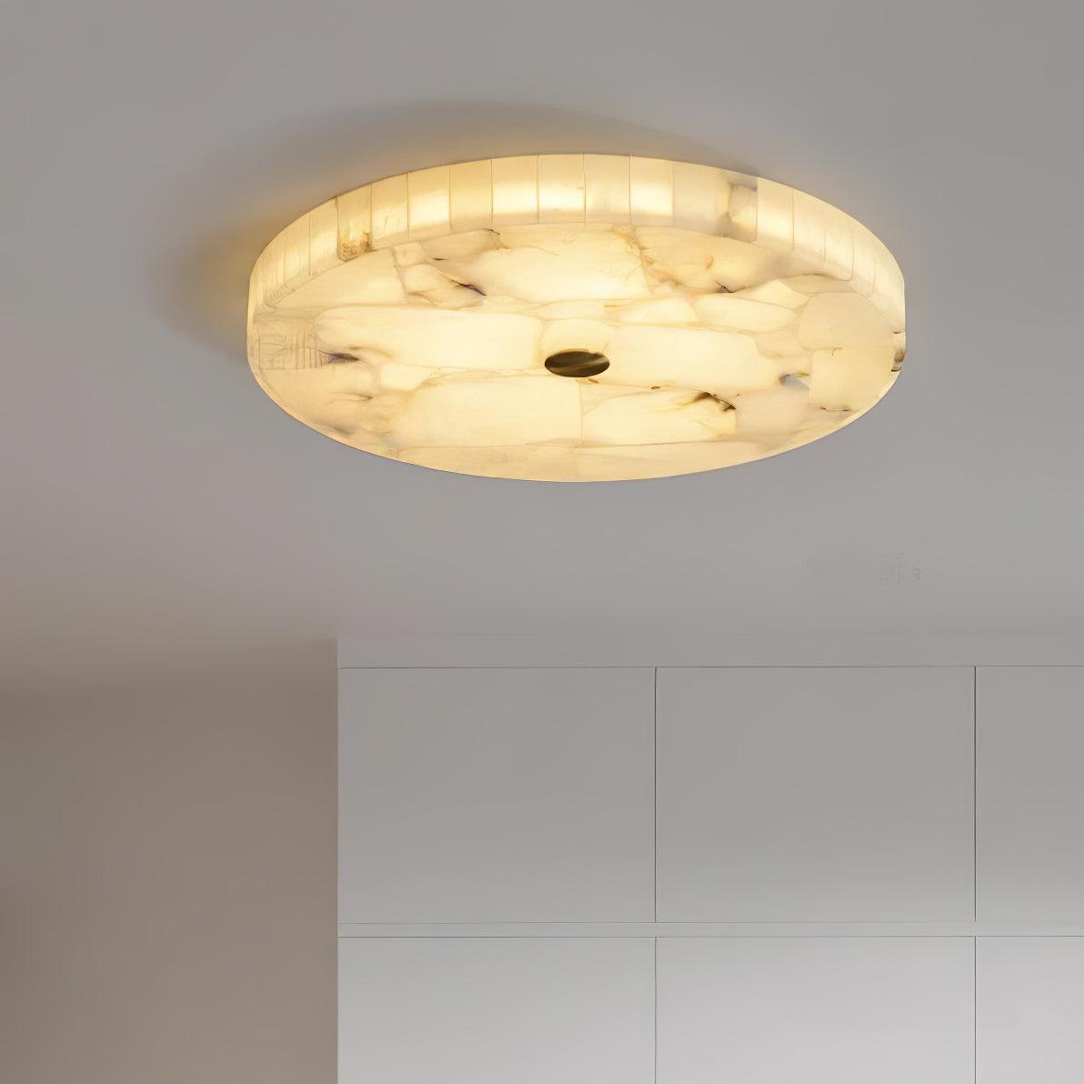 Round Mosaic Alabaster Ceiling Lamp