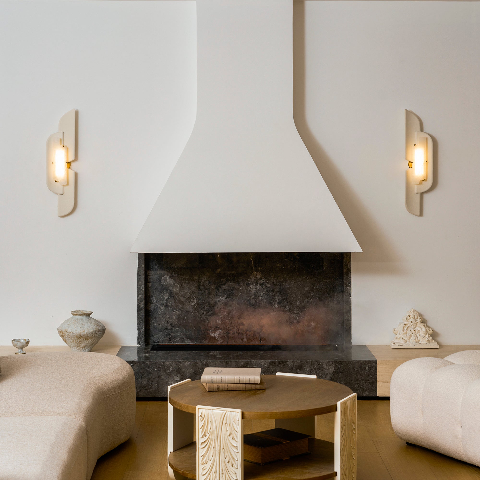 Sculpted Alabaster Wall Sconce