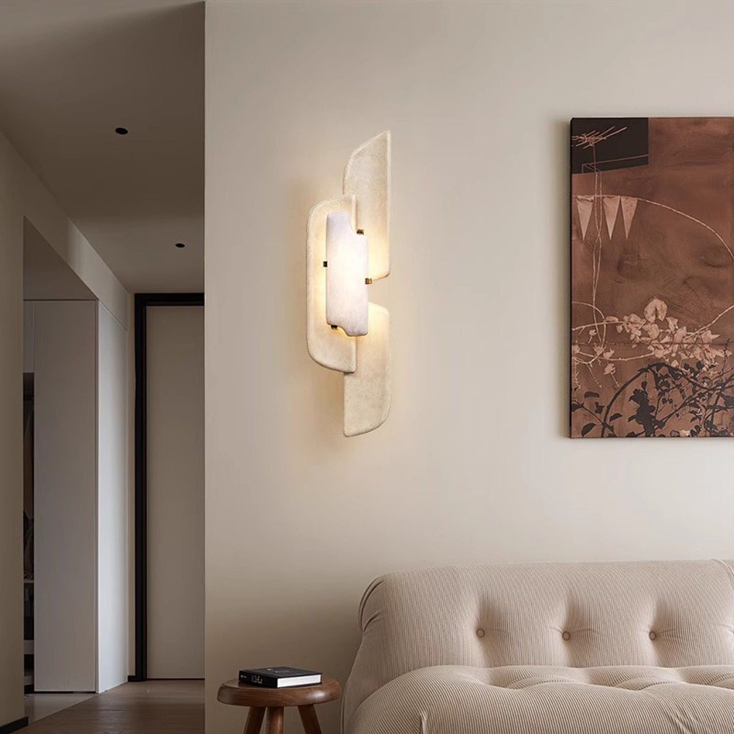 Sculpted Alabaster Wall Sconce