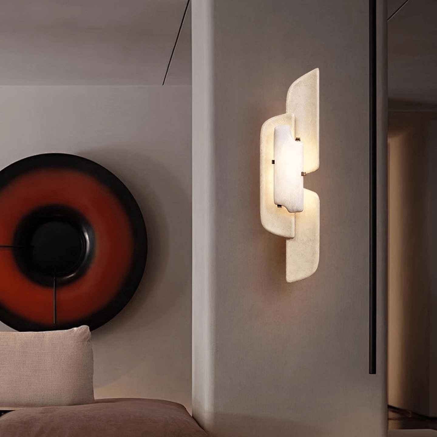 Sculpted Alabaster Wall Sconce