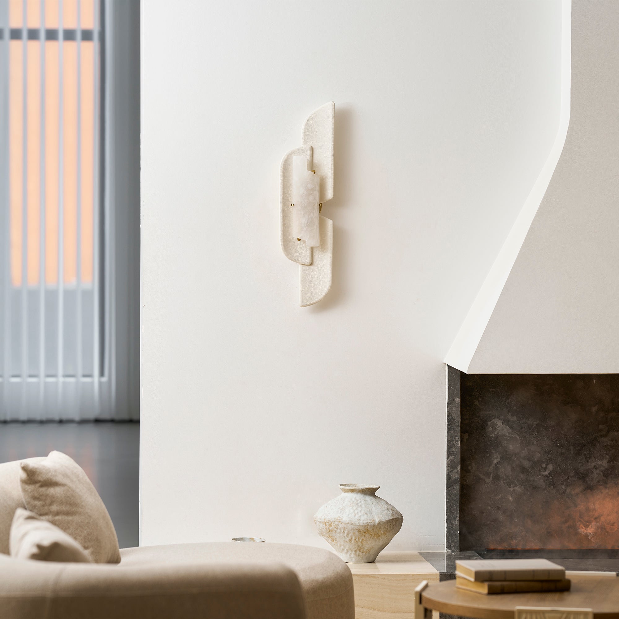 Sculpted Alabaster Wall Sconce