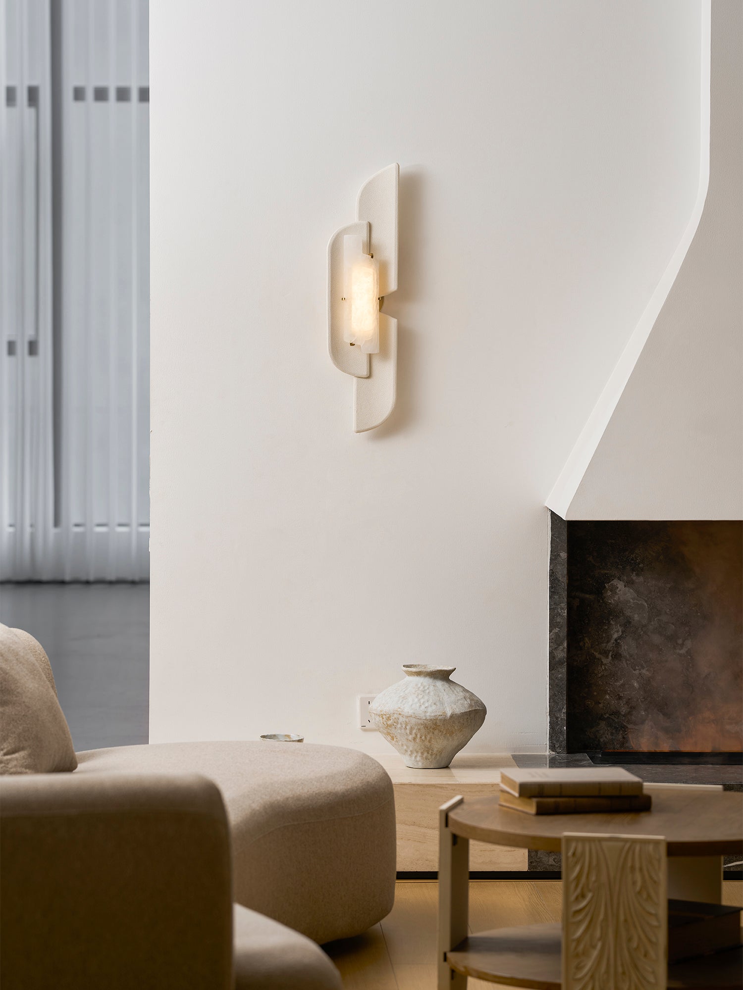 Sculpted Alabaster Wall Sconce