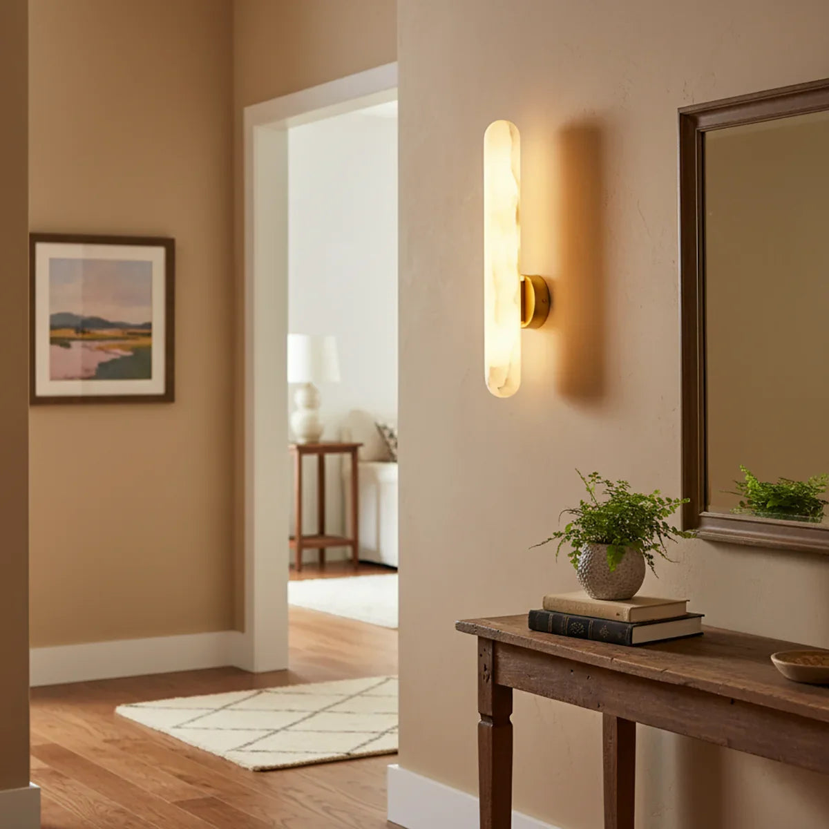 Selune Alabaster Column Wall Light