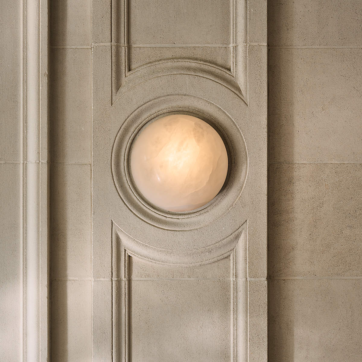 Semicircular Alabaster Wall Sconce
