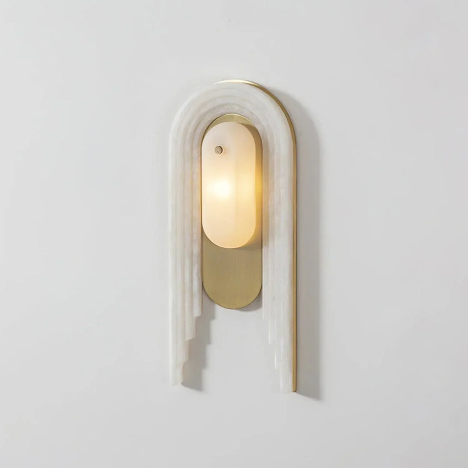 Seraphine Layered Alabaster Arch Sconce