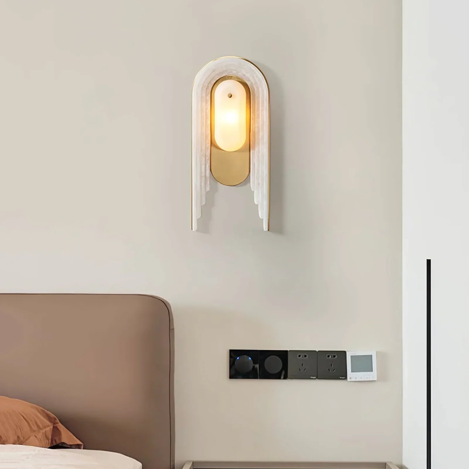 Seraphine Layered Alabaster Arch Sconce