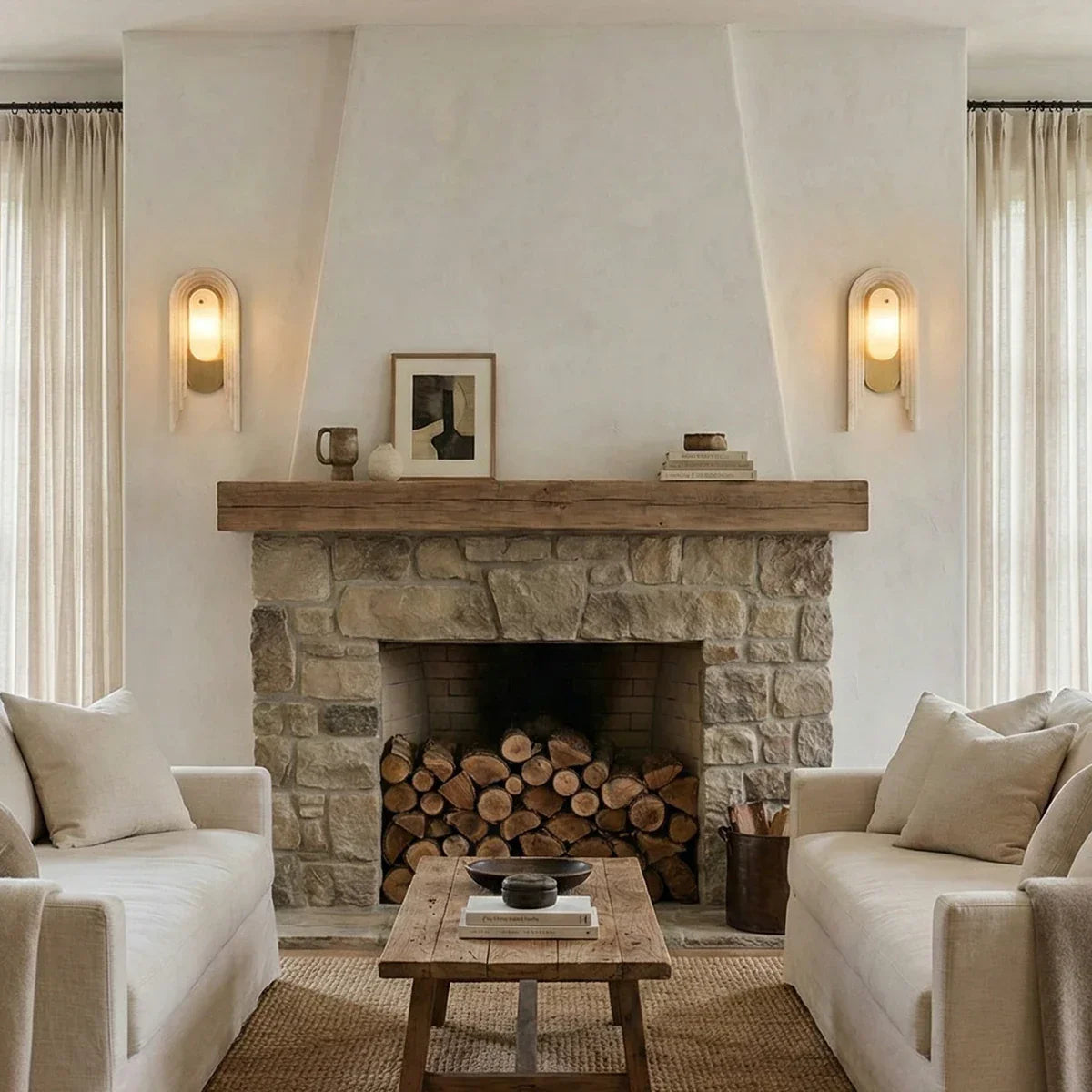 Seraphine Layered Alabaster Arch Sconce
