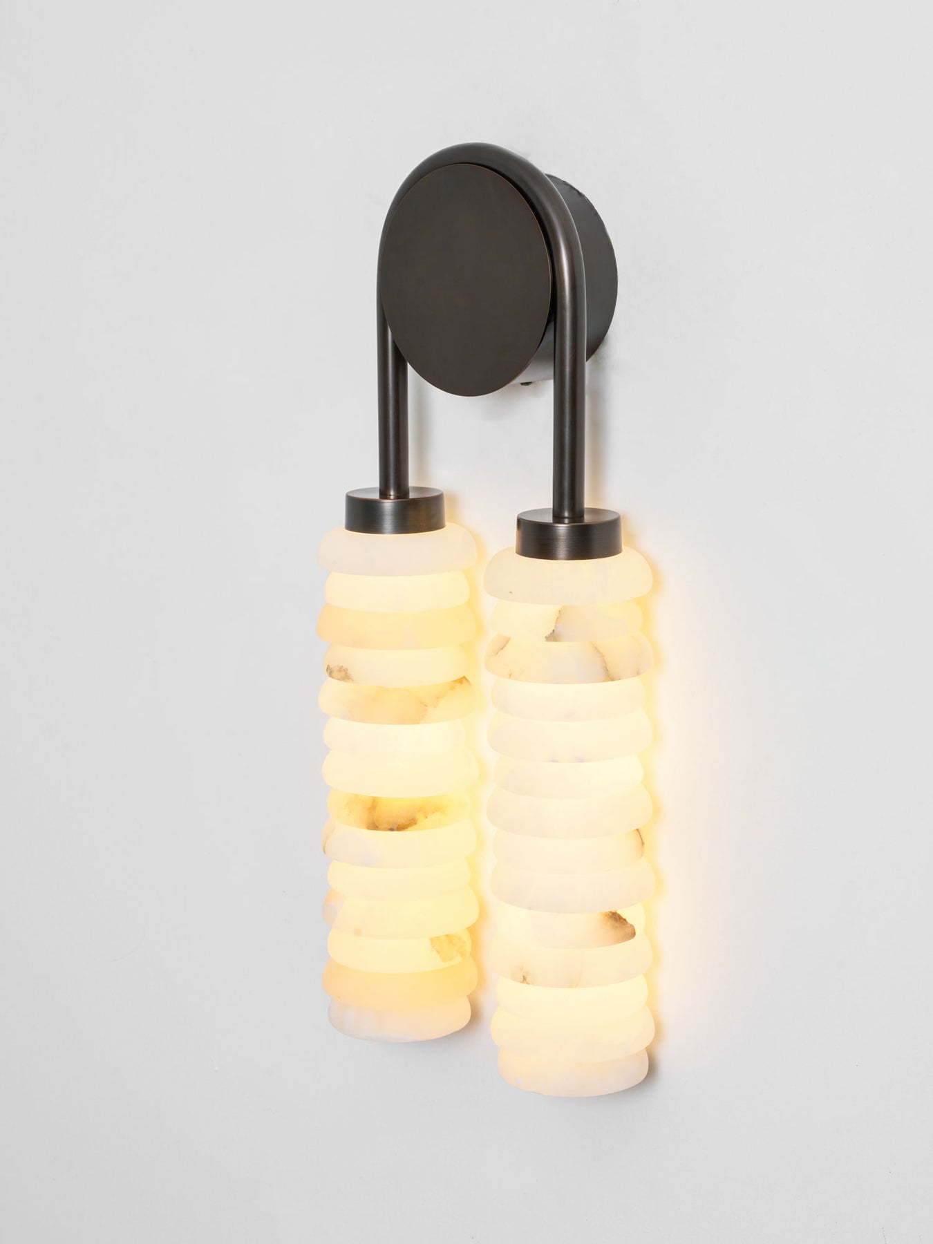 Calla Ribbed Alabaster Wall Sconce