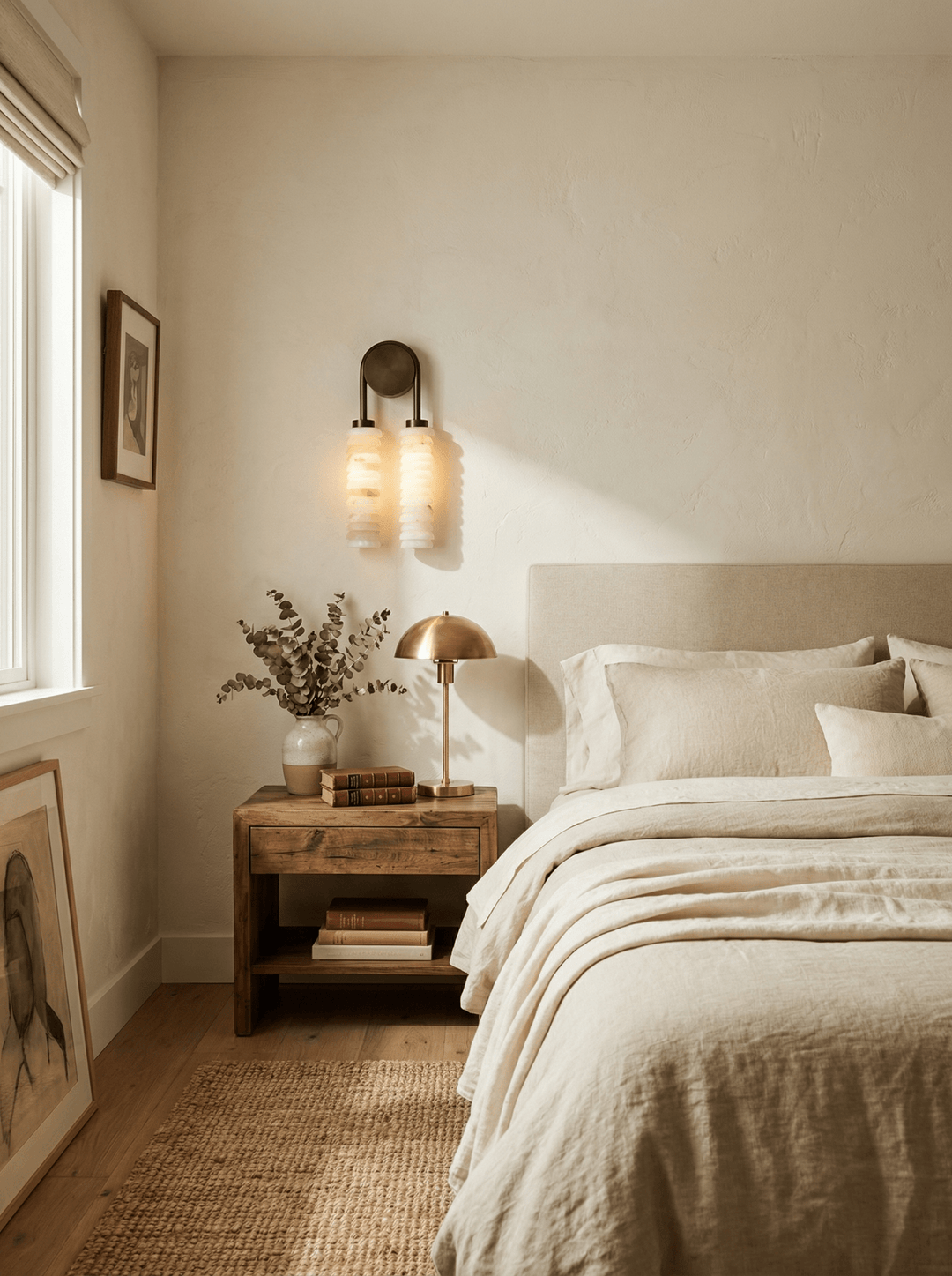 Calla Ribbed Alabaster Wall Sconce