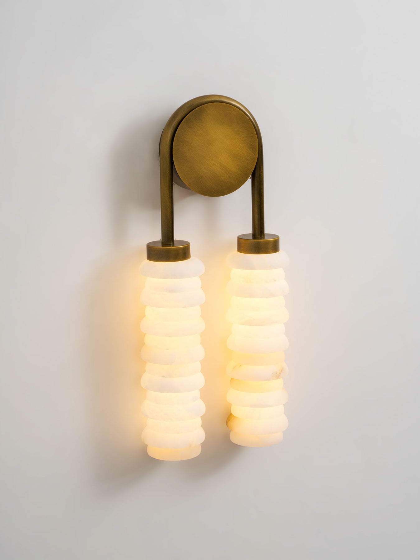 Calla Ribbed Alabaster Wall Sconce