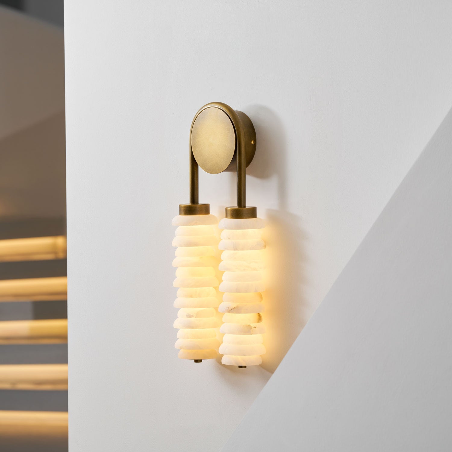 Calla Ribbed Alabaster Wall Sconce