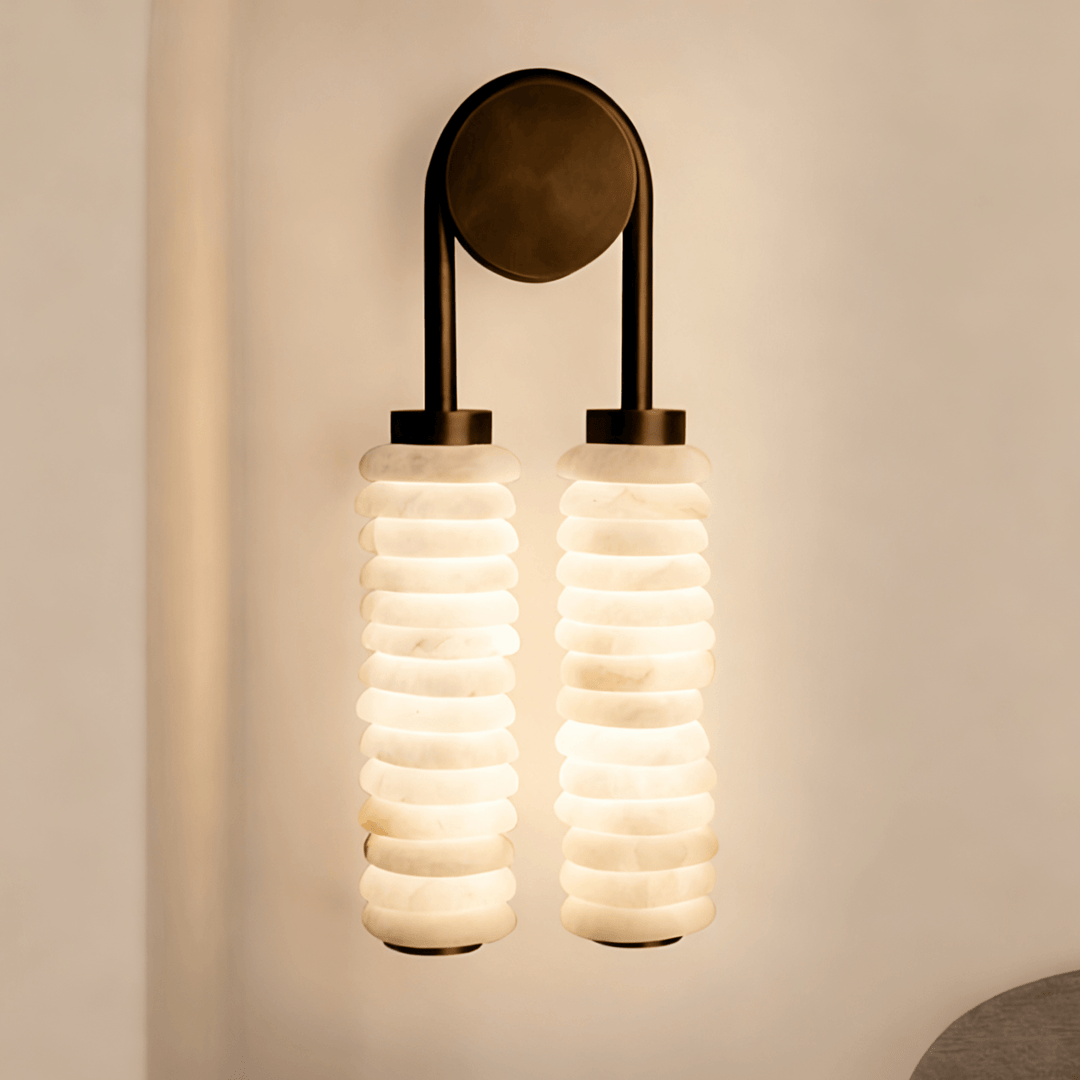 Calla Ribbed Alabaster Wall Sconce
